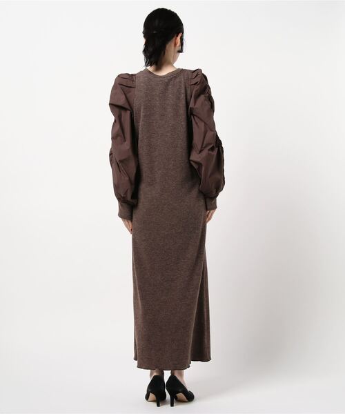 Cheek（チーク）の「袖切替パワショルワンピース（ワンピース・レディース・ブラック/ベージュ/ブラウン・MEDIUM）」の5枚目の写真