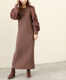 袖切替パワショルワンピース