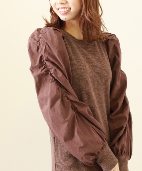 Cheek（チーク）の「袖切替パワショルワンピース（ワンピース・レディース・ブラック/ベージュ/ブラウン・MEDIUM）」の16枚目の写真
