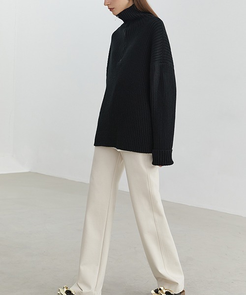 Fano Studios（ファノ ストゥディオズ）の「【Fano Studios】Harf zip rib knit FD20S097（ニット/セーター・レディース・ブラック・S/L/M）」の5枚目の写真