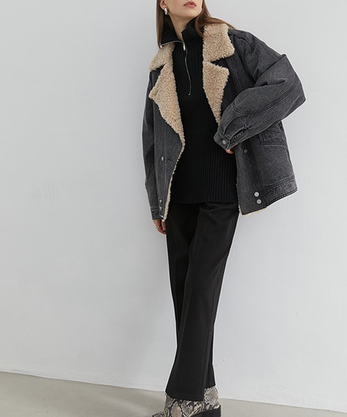 Fano Studios（ファノ ストゥディオズ）の「【Fano Studios】Harf zip rib knit FD20S097（ニット/セーター・レディース・ブラック・S/L/M）」の9枚目の写真