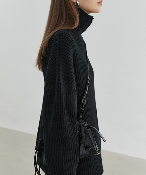 Fano Studios（ファノ ストゥディオズ）の「【Fano Studios】Harf zip rib knit FD20S097（ニット/セーター・レディース・ブラック・S/L/M）」の12枚目の写真