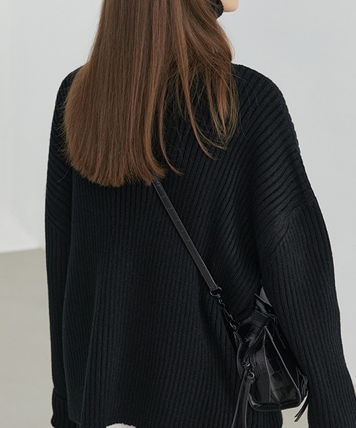 Fano Studios（ファノ ストゥディオズ）の「【Fano Studios】Harf zip rib knit FD20S097（ニット/セーター・レディース・ブラック・S/L/M）」の19枚目の写真