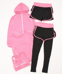 CHEATFULLDAYS（チートフルデイズ）の「《フィットネスウェア5点set/UV対策》ラッシュガードパーカー・ブラトップ・Tシャツ・ショートパンツ・レギンスパンツ（スポーツグッズ）」