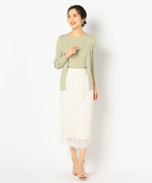 NOLLEY’S Sophi（ノーリーズソフィ）の「リブVネックカーディガン（カーディガン/ボレロ・レディース・オフホワイト/グレー/ライトグリーン/サーモンピンク・38）」の13枚目の写真