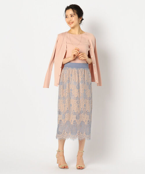 NOLLEY’S Sophi（ノーリーズソフィ）の「リブVネックカーディガン（カーディガン/ボレロ・レディース・オフホワイト/グレー/ライトグリーン/サーモンピンク・38）」の18枚目の写真