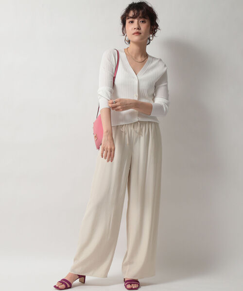 NOLLEY’S Sophi（ノーリーズソフィ）の「リブVネックカーディガン（カーディガン/ボレロ・レディース・オフホワイト/グレー/ライトグリーン/サーモンピンク・38）」の19枚目の写真