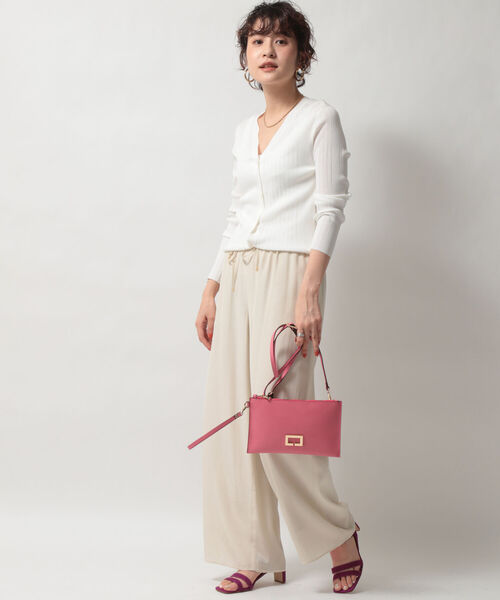 NOLLEY’S Sophi（ノーリーズソフィ）の「リブVネックカーディガン（カーディガン/ボレロ・レディース・オフホワイト/グレー/ライトグリーン/サーモンピンク・38）」の20枚目の写真