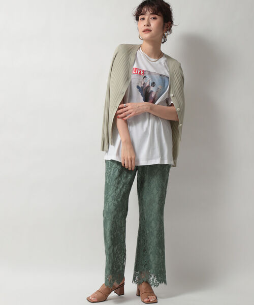 NOLLEY’S Sophi（ノーリーズソフィ）の「リブVネックカーディガン（カーディガン/ボレロ・レディース・オフホワイト/グレー/ライトグリーン/サーモンピンク・38）」の21枚目の写真