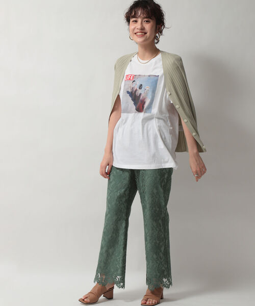 NOLLEY’S Sophi（ノーリーズソフィ）の「リブVネックカーディガン（カーディガン/ボレロ・レディース・オフホワイト/グレー/ライトグリーン/サーモンピンク・38）」の22枚目の写真