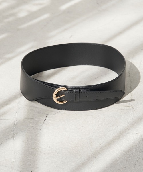 earth music&ecology(アースミュージックアンドエコロジー)の「ワイドバックルベルト *(ベルト・レディース・ブラック/ダークブラウン/キャメル・FREE)」の1枚目の写真