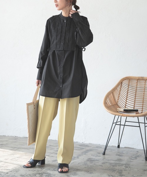 bohmal（ボマール）の「タックヨークセットシャツ（シャツ/ブラウス・レディース・グリーン/ホワイト/ブラック・FREE）」の5枚目の写真