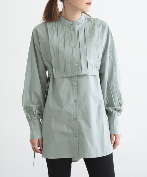 bohmal（ボマール）の「タックヨークセットシャツ（シャツ/ブラウス・レディース・グリーン/ホワイト/ブラック・FREE）」の6枚目の写真
