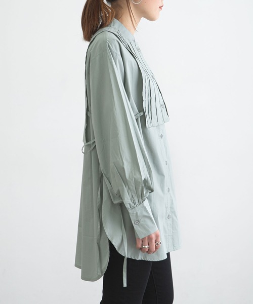 bohmal（ボマール）の「タックヨークセットシャツ（シャツ/ブラウス・レディース・グリーン/ホワイト/ブラック・FREE）」の8枚目の写真