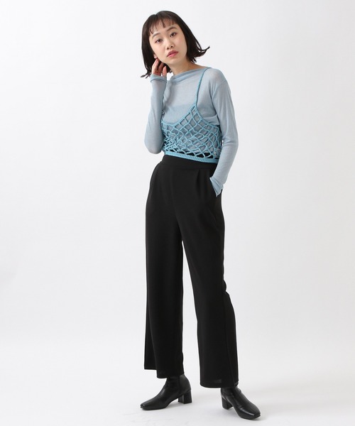 ROCKET x LUNCH（ロケットアンドランチ）の「ROCKET×LUNCH／透かし編みビスチェ 2932501（チューブトップ・レディース・ライトブルー/ナチュラル/ブラック・SMALL）」の14枚目の写真