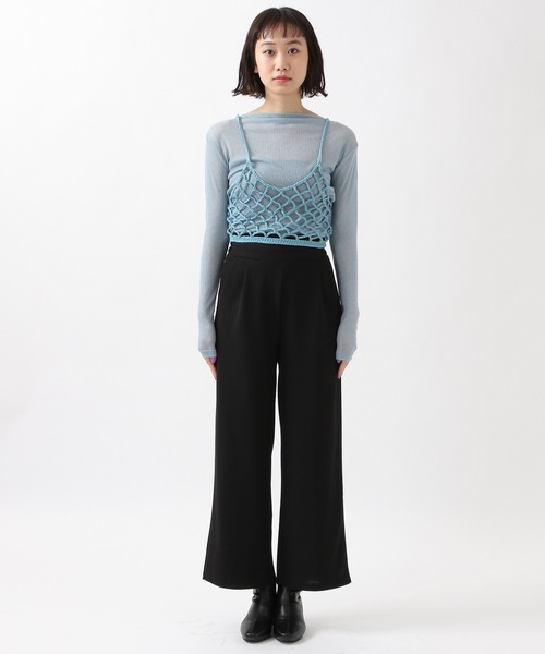 ROCKET x LUNCH（ロケットアンドランチ）の「ROCKET×LUNCH／透かし編みビスチェ 2932501（チューブトップ・レディース・ライトブルー/ナチュラル/ブラック・SMALL）」の7枚目の写真