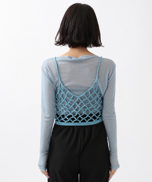 ROCKET x LUNCH（ロケットアンドランチ）の「ROCKET×LUNCH／透かし編みビスチェ 2932501（チューブトップ・レディース・ライトブルー/ナチュラル/ブラック・SMALL）」の20枚目の写真
