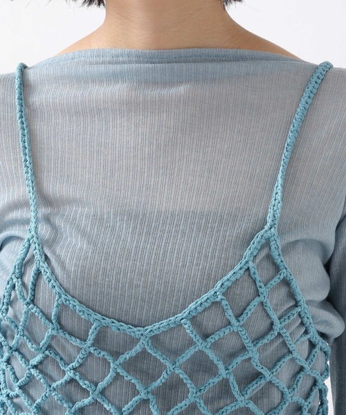 ROCKET x LUNCH（ロケットアンドランチ）の「ROCKET×LUNCH／透かし編みビスチェ 2932501（チューブトップ・レディース・ライトブルー/ナチュラル/ブラック・SMALL）」の13枚目の写真