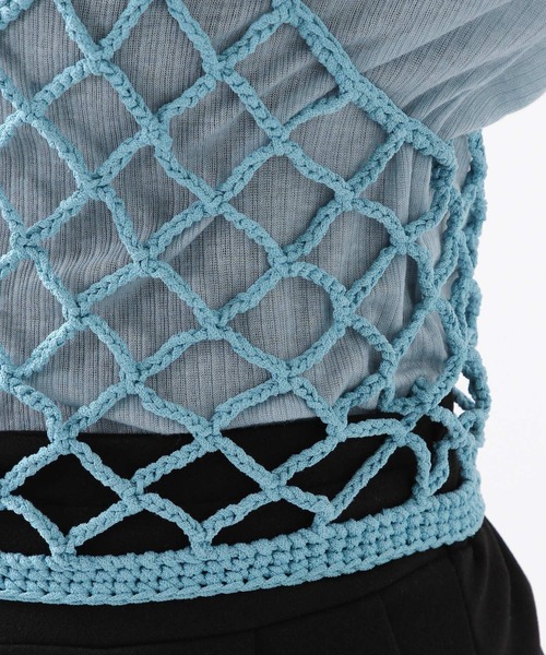 ROCKET x LUNCH（ロケットアンドランチ）の「ROCKET×LUNCH／透かし編みビスチェ 2932501（チューブトップ・レディース・ライトブルー/ナチュラル/ブラック・SMALL）」の15枚目の写真