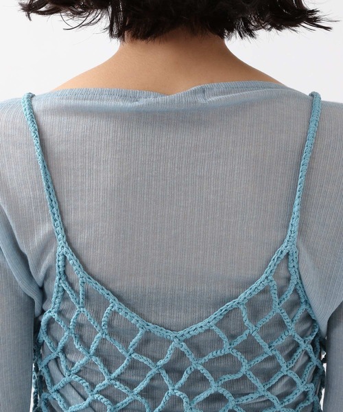 ROCKET x LUNCH（ロケットアンドランチ）の「ROCKET×LUNCH／透かし編みビスチェ 2932501（チューブトップ・レディース・ライトブルー/ナチュラル/ブラック・SMALL）」の8枚目の写真