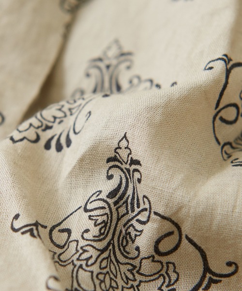 CUBE SUGAR（キューブシュガー）の「WEB限定 ボイル プリント 製品染め ギャザー シャツ（シャツ/ブラウス・レディース・チャコールグレー/ベージュ/パープル/カーキ・M）」の14枚目の写真