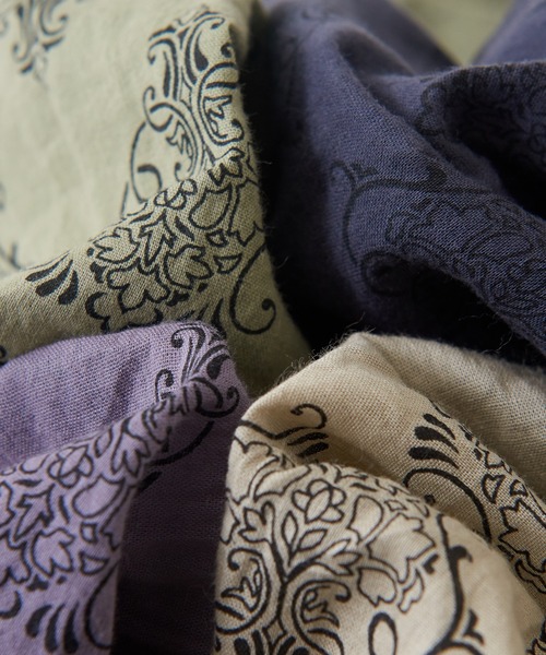 CUBE SUGAR（キューブシュガー）の「WEB限定 ボイル プリント 製品染め ギャザー シャツ（シャツ/ブラウス・レディース・チャコールグレー/ベージュ/パープル/カーキ・M）」の21枚目の写真