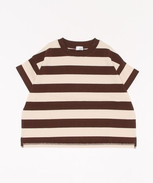 LOWRYS FARM(ローリーズファーム)の「USAフトボーダーTシャツ 937151(Tシャツ/カットソー・キッズ・ブラウン/イエロー/ブラック/レッド/ベージュ/グリーン/ピンク/モカ・110cm/140cm/120cm/150cm/130cm/150cm(140-150cm)/140cm(130-140cm)/110cm(100-110cm)/120cm(110-120cm)/130cm(120-130cm))」の3枚目の写真