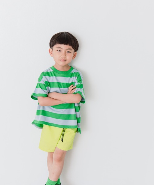 LOWRYS FARM(ローリーズファーム)の「USAフトボーダーTシャツ 937151(Tシャツ/カットソー・キッズ・ブラウン/イエロー/ブラック/レッド/ベージュ/グリーン/ピンク/モカ・110cm/140cm/120cm/150cm/130cm/150cm(140-150cm)/140cm(130-140cm)/110cm(100-110cm)/120cm(110-120cm)/130cm(120-130cm))」の5枚目の写真