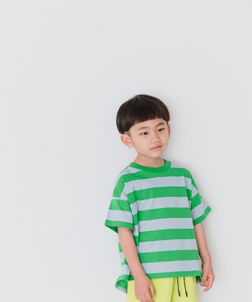 LOWRYS FARM(ローリーズファーム)の「USAフトボーダーTシャツ 937151(Tシャツ/カットソー・キッズ・ブラウン/イエロー/ブラック/レッド/ベージュ/グリーン/ピンク/モカ・110cm/140cm/120cm/150cm/130cm/150cm(140-150cm)/140cm(130-140cm)/110cm(100-110cm)/120cm(110-120cm)/130cm(120-130cm))」の17枚目の写真