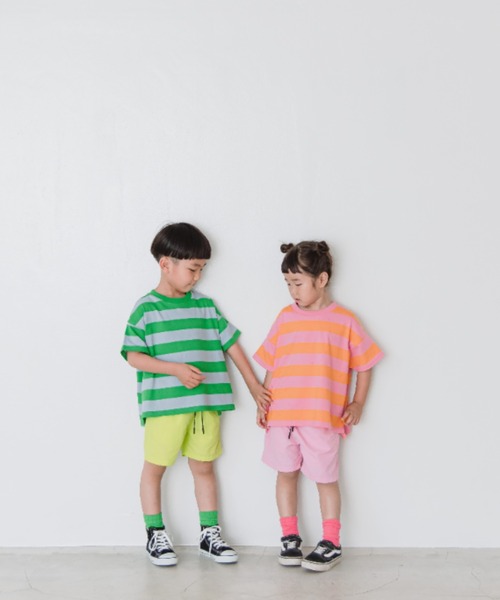 LOWRYS FARM(ローリーズファーム)の「USAフトボーダーTシャツ 937151(Tシャツ/カットソー・キッズ・ブラウン/イエロー/ブラック/レッド/ベージュ/グリーン/ピンク/モカ・110cm/140cm/120cm/150cm/130cm/150cm(140-150cm)/140cm(130-140cm)/110cm(100-110cm)/120cm(110-120cm)/130cm(120-130cm))」の20枚目の写真