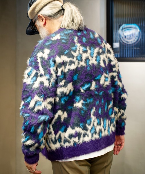 SEVESKIG（セヴシグ）の「SEVESKIG セヴシグ / LEOPARD C.D レオパードカーディガン / KN-SV-IA-1001（カーディガン/ボレロ・メンズ・パープル/イエロー/バーガンディー・MEDIUM/LARGE）」の10枚目の写真