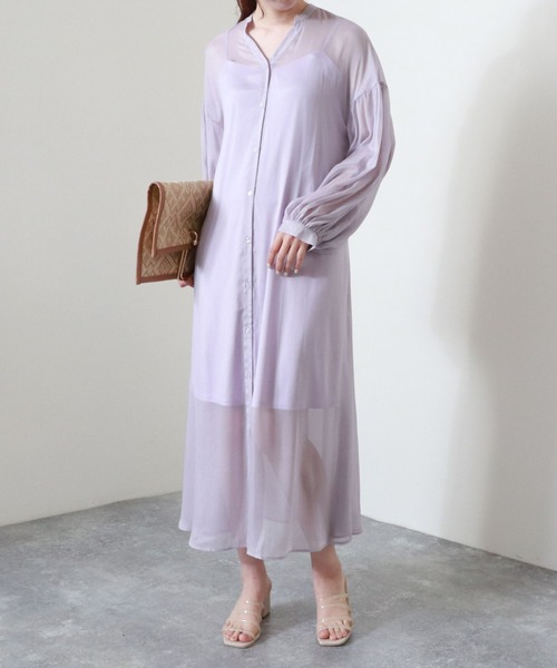 archives（アルシーヴ）の「【入荷禁止】ラメシアースキッパーワンピ（ワンピース・レディース・ベージュ/パープル/イエロー/グリーン・MEDIUM）」の4枚目の写真