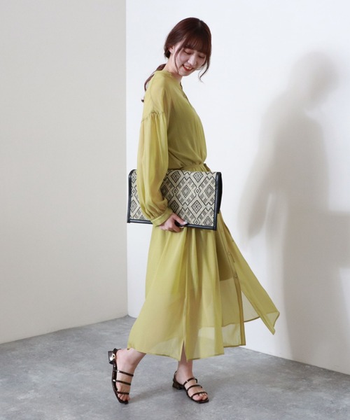 archives（アルシーヴ）の「【入荷禁止】ラメシアースキッパーワンピ（ワンピース・レディース・ベージュ/パープル/イエロー/グリーン・MEDIUM）」の9枚目の写真