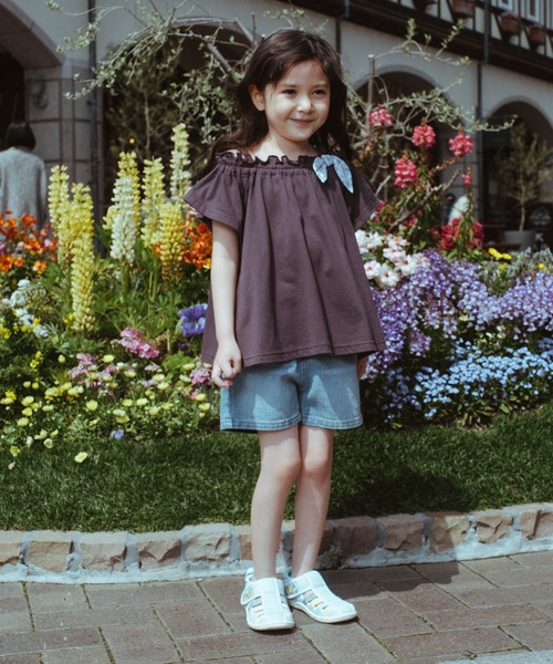 BRANSHES（ブランシェス）の「リボンポケットデニムショートパンツ（デニムパンツ・キッズ・ネイビー/ブルー・100cm/110cm/120cm/150cm/140cm/90cm/130cm）」の8枚目の写真