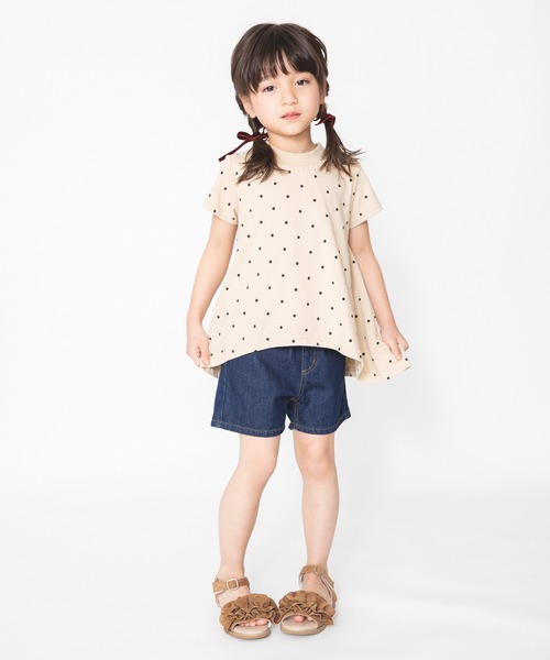 BRANSHES（ブランシェス）の「リボンポケットデニムショートパンツ（デニムパンツ・キッズ・ネイビー/ブルー・100cm/110cm/120cm/150cm/140cm/90cm/130cm）」の3枚目の写真