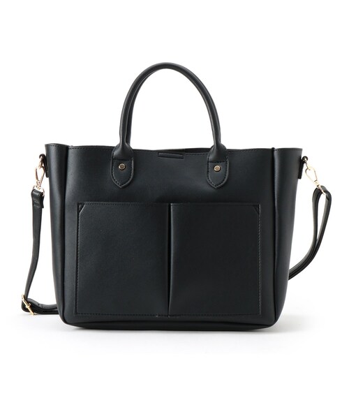 DRESKIP（ドレスキップ）の「◆フロントポケットA4トート（トートバッグ・レディース・ブラック/グレー/アイボリー・00）」の2枚目の写真