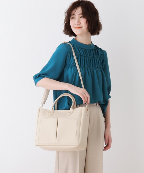 DRESKIP（ドレスキップ）の「◆フロントポケットA4トート（トートバッグ・レディース・ブラック/グレー/アイボリー・00）」の4枚目の写真