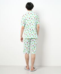 クレヨン柄イエローパジャマセット クレヨンしんちゃん パジャマ総柄 Tシャツ(サックス) 3Lサイズ