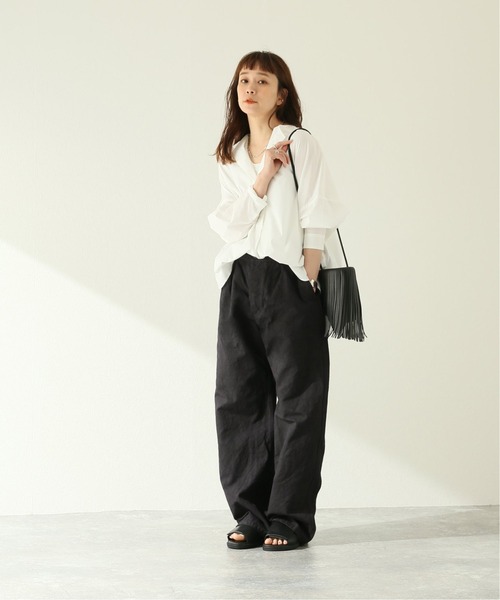 ARMEN(アーメン)の「【ARMEN/アーメン】ONE-TUCK PANTS:パンツ(その他パンツ・レディース・チャコールグレー/ライトグレー・MEDIUM)」の3枚目の写真