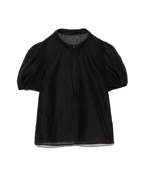 美品 CELFORDセルフォード 衿付きパフスリーブシアーブラウス