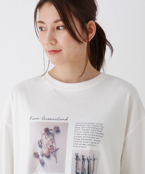 SHOO・LA・RUE(シューラルー)の「◆USAコットンアソートプリントラウンドヘムTシャツ(Tシャツ/カットソー・レディース・ホワイト系その他3/ベージュ系その他4/ブラック系1/ベージュ系2/ライトグリーン系/ホワイト系その他・04/02/03)」の10枚目の写真