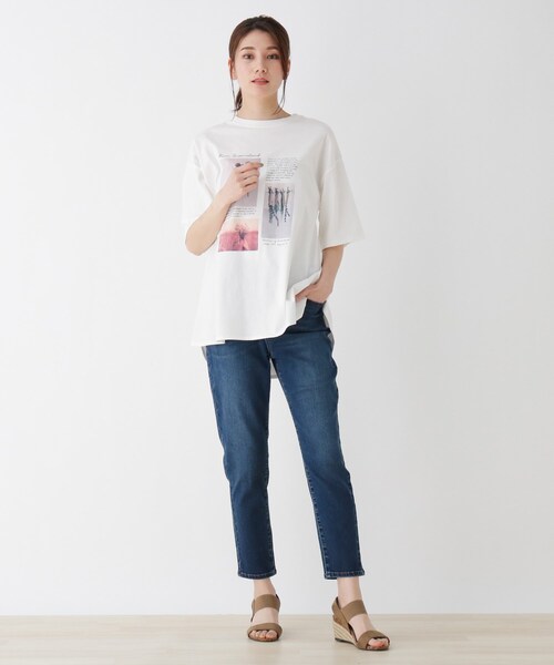 SHOO・LA・RUE(シューラルー)の「◆USAコットンアソートプリントラウンドヘムTシャツ(Tシャツ/カットソー・レディース・ホワイト系その他3/ベージュ系その他4/ブラック系1/ベージュ系2/ライトグリーン系/ホワイト系その他・04/02/03)」の14枚目の写真