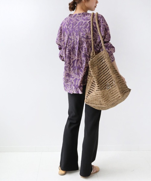 maison de soil（メゾンドソイル）の「【maison de soil/メゾン ド ソイル】 Banded collar shirt：シャツ◆（シャツ/ブラウス・レディース・ブラック/パープル・1）」の12枚目の写真