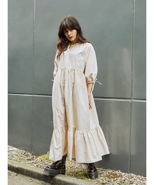 jouetie（ジュエティ）の「オーバーティアード2WAYワンピース（ワンピース・レディース・オフホワイト/ブラック/ラベンダー・MEDIUM）」の11枚目の写真