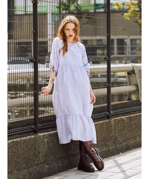 jouetie（ジュエティ）の「オーバーティアード2WAYワンピース（ワンピース・レディース・オフホワイト/ブラック/ラベンダー・MEDIUM）」の15枚目の写真