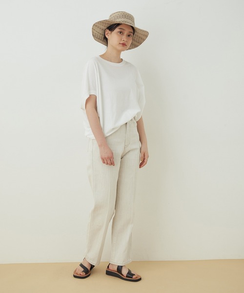 ADAM ET ROPE'（アダムエロペ）の「リラックスTシャツ（Tシャツ/カットソー・レディース・ブラック/ライトグレー/ホワイト/クリーム・FREE）」の18枚目の写真