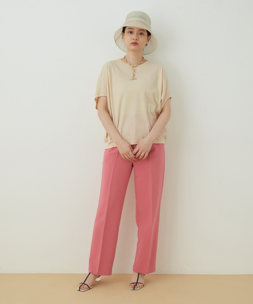 ADAM ET ROPE'（アダムエロペ）の「リラックスTシャツ（Tシャツ/カットソー・レディース・ブラック/ライトグレー/ホワイト/クリーム・FREE）」の20枚目の写真