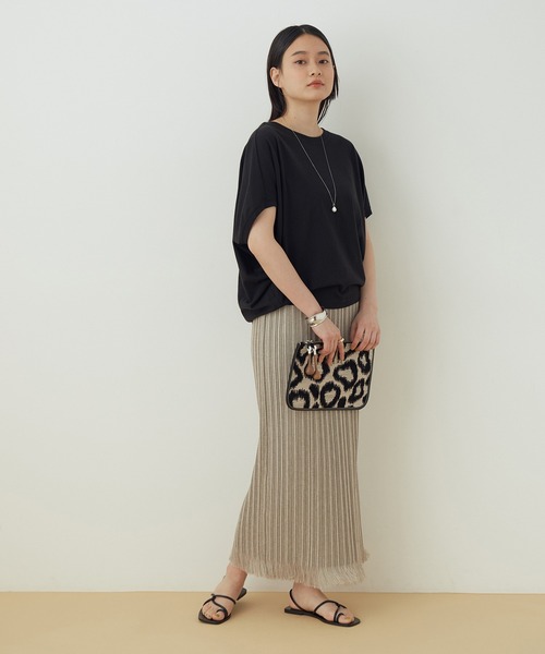 ADAM ET ROPE'（アダムエロペ）の「リラックスTシャツ（Tシャツ/カットソー・レディース・ブラック/ライトグレー/ホワイト/クリーム・FREE）」の21枚目の写真