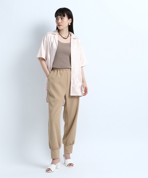 eL（エル）の「【eL】12G Rib Tank Top/949653（タンクトップ・レディース・ブラック/ベージュ/パープル・FREE）」の4枚目の写真