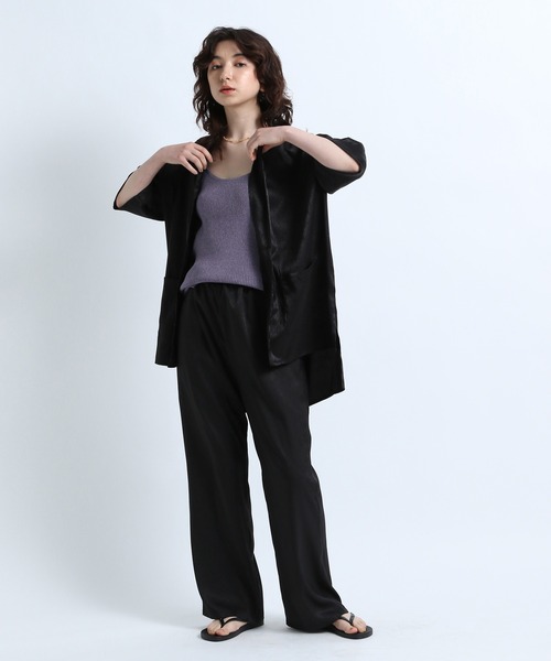 eL（エル）の「【eL】12G Rib Tank Top/949653（タンクトップ・レディース・ブラック/ベージュ/パープル・FREE）」の8枚目の写真